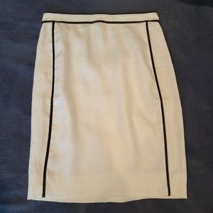 J.Crew White Pencil Skirt Herringbone Pattern Women's 2P